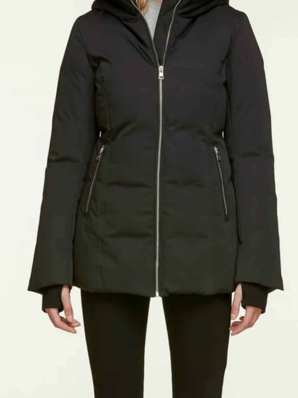 Soia & Kyo Black Hooded Zip Puffer Jacket